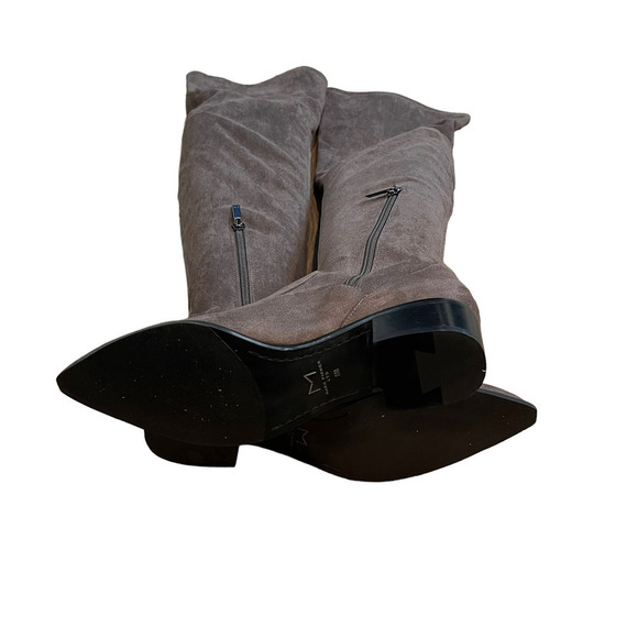 Marc Fisher Yakira Over the Knee Boot Heel Gray Women's Size 8M - Picture 7 of 12